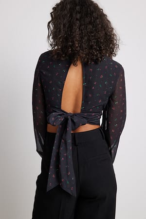 Red Roses Everywhere Gathered Waist Printed Blouse