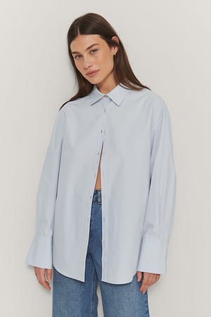 Light Blue Oversized Boxy Shirt