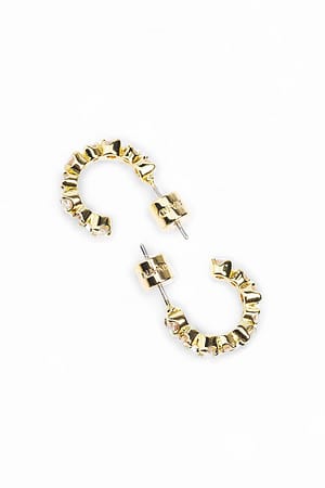 Gold Gold Plated Stone Earrings