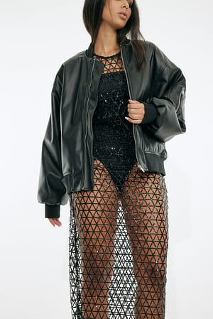 Black Maxikjole med glitter
