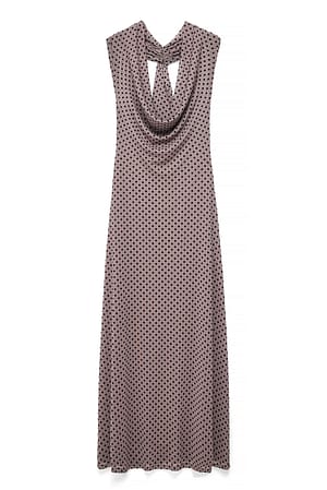 Taupe Maxiklänning med halterneck