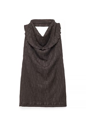 Dark Brown Halterneck Structure Top