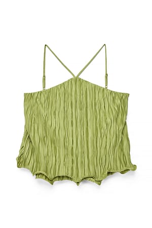 Green Halterneck Wire Top