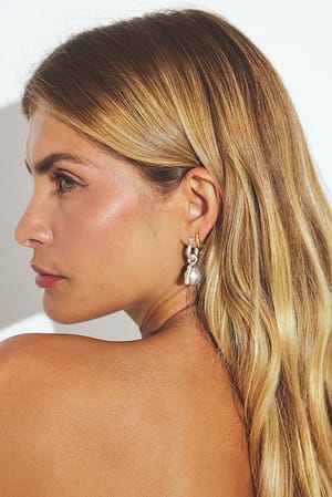 Silver Hanging Pearl Earrings