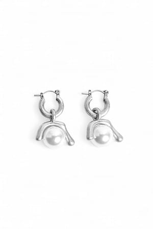 Silver Hanging Pearl Earrings