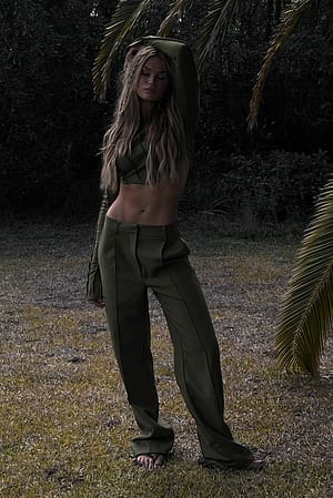Ivy Green Straight Fold Up Suit Pants