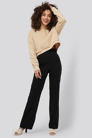 Black Pleat Flare Leg Pants