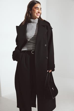 Black Trenchcoat i overstørrelse