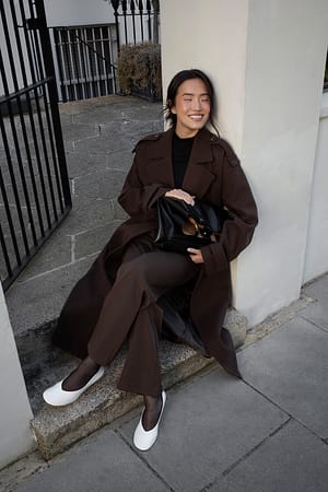 Brown Trenchcoat i overstørrelse