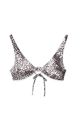 Animal Print Top de bikini de cintura alta