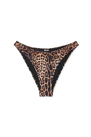 Leopard Bikinitrusse med høj benudskæring