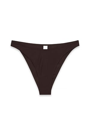 Brown Bikinitrusse med høj benudskæring