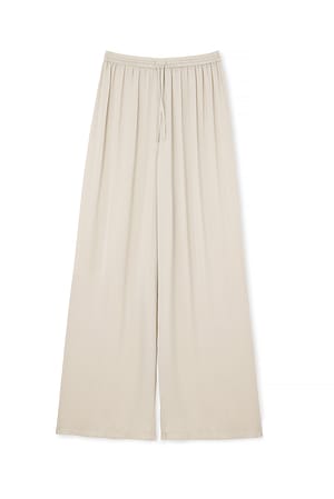 Champagne Hose mit hoher Taille und weitem Bein