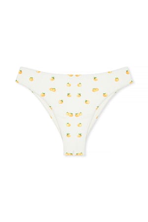 Orange Print Hochgeschnittenes Bikini-Höschen