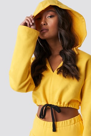 Yellow Drawstring Hoodie