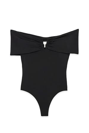 Black Jersey Deep V-Neck Body