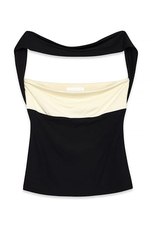 Black Combo Jersey Tube Top