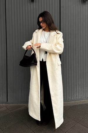 Offwhite Gerader langer Mantel