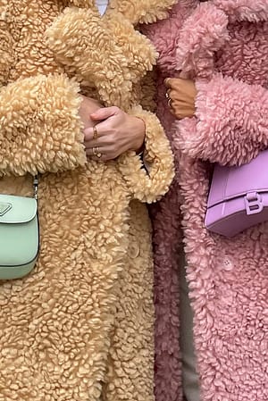 Dusty Pink Oversized fluffy teddyjas