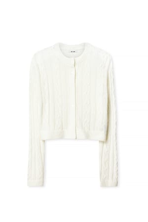 Offwhite Knitted Cable Cardigan