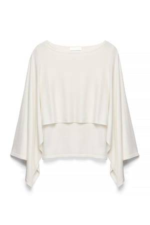 Cream Strikket kappetopp