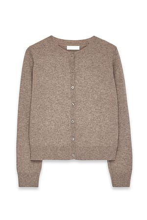 Nougat Strikket cardigan i kashmir