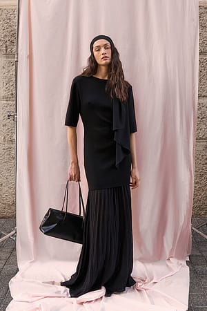 Black Vestido maxi de punto