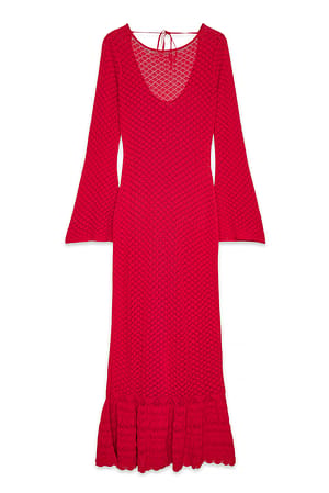 Red Robe longue à volants en crochet
