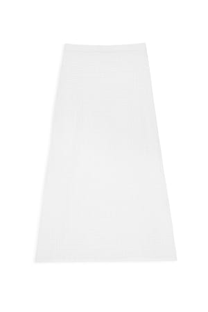 White gehäkelter Strick-Midirock