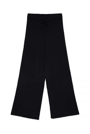 Black Knitted Drawstring Trousers