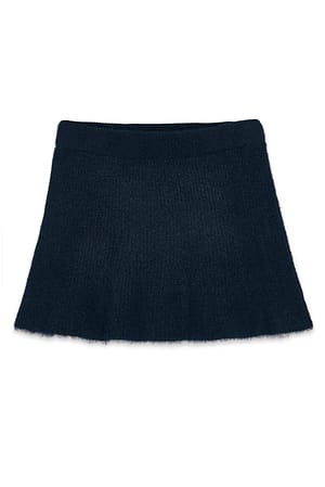Navy Gebreide flowy minirok