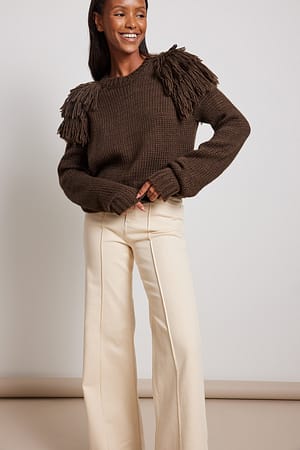 Brown Strickpullover mit Details