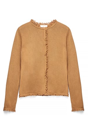 Camel Stricktop mit Fransendetail