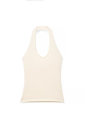 Offwhite Strikket topp med halterneck