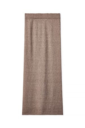 Light Brown Strick-Maxirock