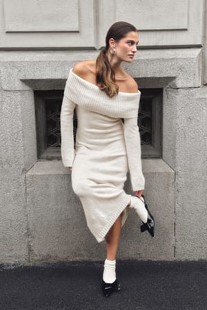 Offwhite Vestido midi de punto