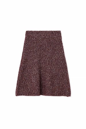 Plum Knitted Midi Skirt
