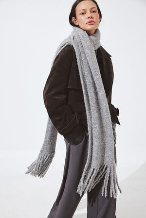 Grey Knitted Scarf