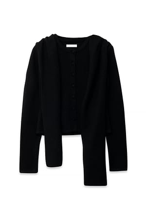 Black Strickjacke mit Schaldetail