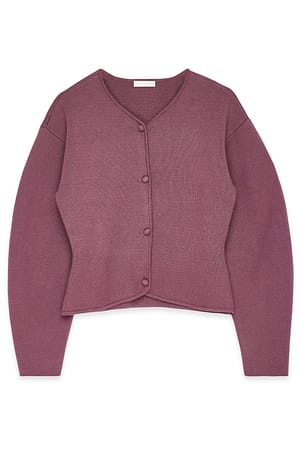 Rose Brown Strikket cardigan med sculptural pasform