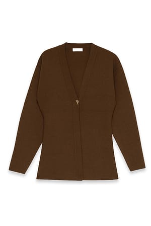 Brown skulpturierter Strick-Cardigan