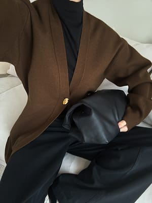 Brown Gebreid sculpturaal vest