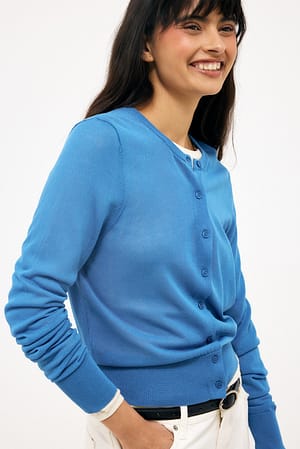 Cobalt Strikket transparent cardigan