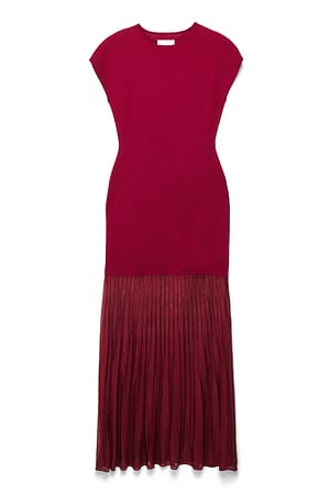 Red Knitted Sheer Maxi Dress