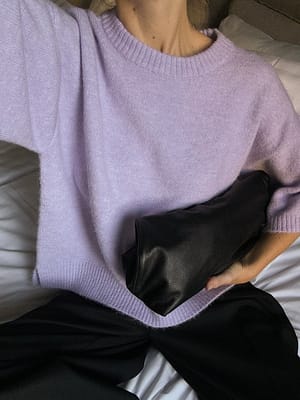 Lavender Strikket genser med korte ermer