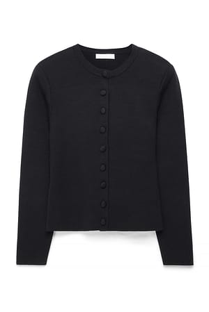 Black Strickjacke mit Schulterpolstern