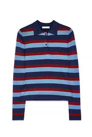 Blue Stripe Strikket topp med striper