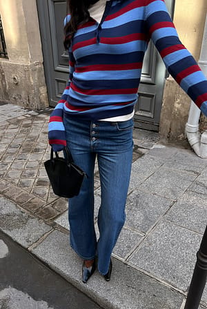 Blue Stripe Strikket topp med striper