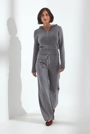 Mid Greymelange Gebreide broek