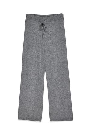 Mid Greymelange Knitted Trousers
